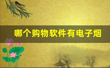 哪个购物软件有电子烟-购物软件能买到烟吗