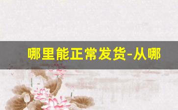 哪里能正常发货-从哪看发货地址