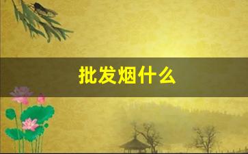 批发烟什么