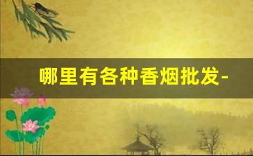 哪里有各种香烟批发-正规香烟在哪里批发