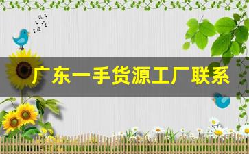 广东一手货源工厂联系方式-源头工厂一手货源工厂店