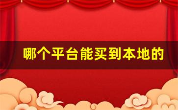 哪个平台能买到本地的东西-什么平台也可以买到手的东西